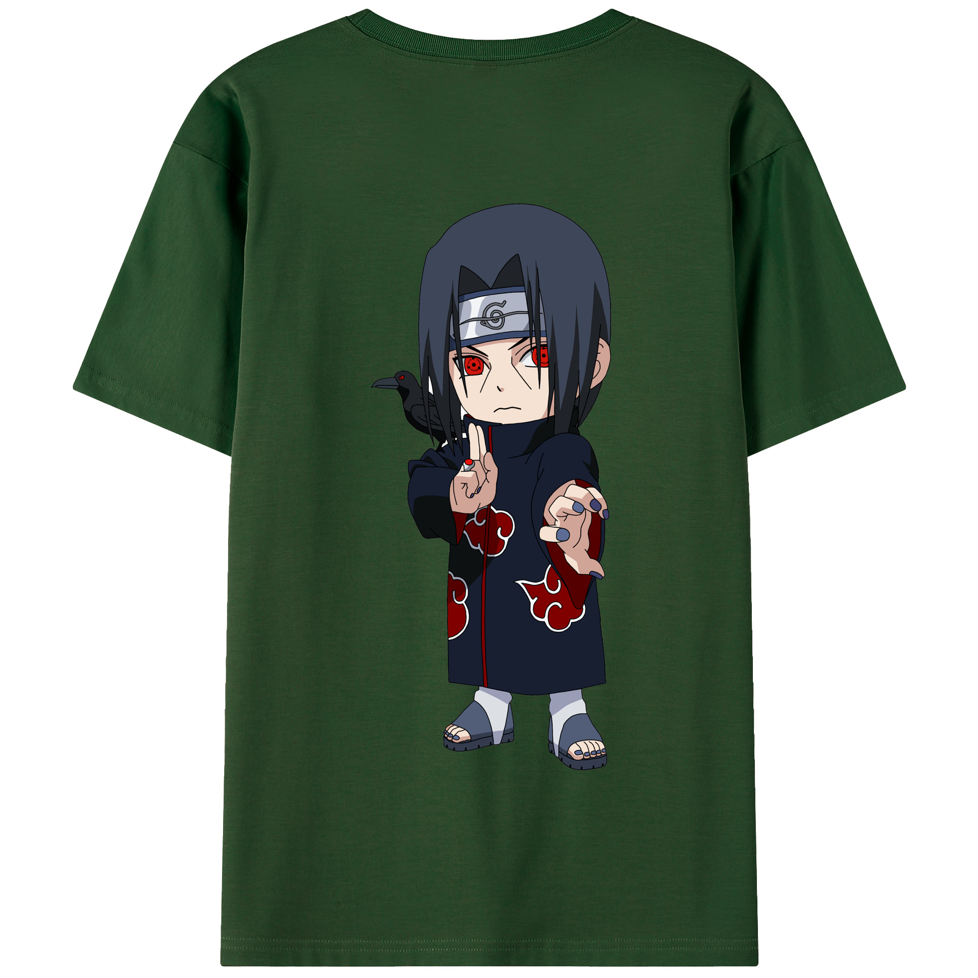 （画像用） NARUTO -ナルト- うちは イタチ Uchiha Itachi 綿100％半袖Tシャツ（背面プリント）